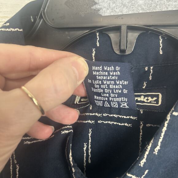 Drunknmunky Button Short Men's 2XL Short Sleeve Blue Plaid Shirt Logo Plaid - Picture 8 of 8